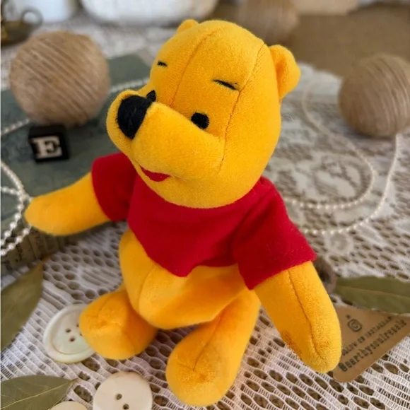 Vintage 90’s Stuffed Winnie the Pooh Bear / Unique Home Decor / Gift / Cute - Picture 7 of 7